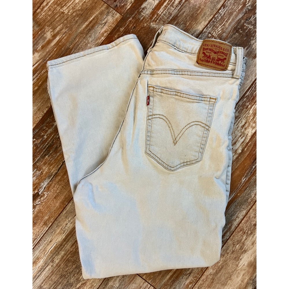Levi's Ribcage Straight Ankle Jeans Women's 32 High Rise Light Wash